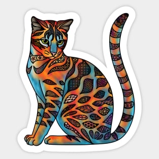 Fauvist Cat Sticker